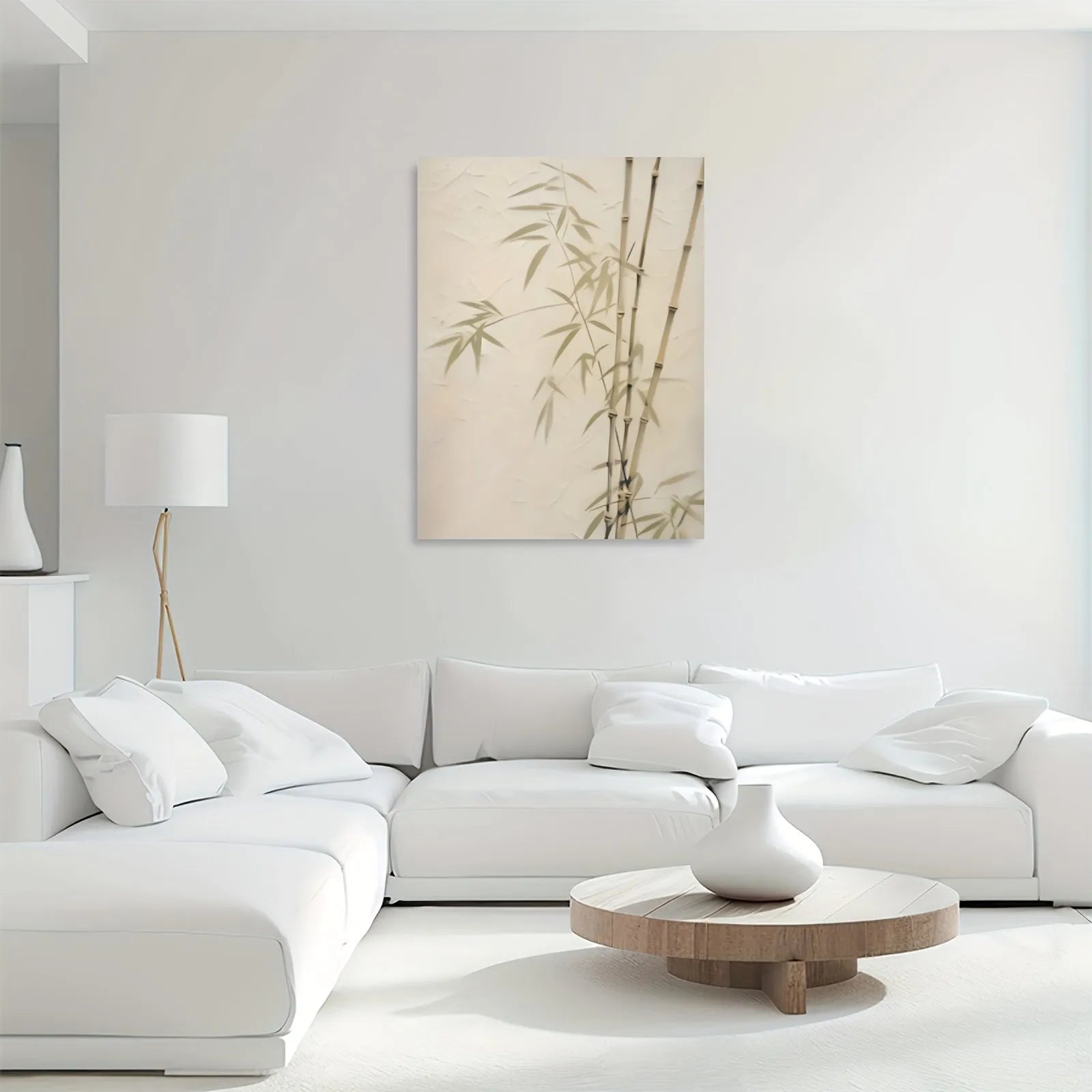Japanese Bamboo Wall Art – Minimalist Wabi-Sabi Canvas Print