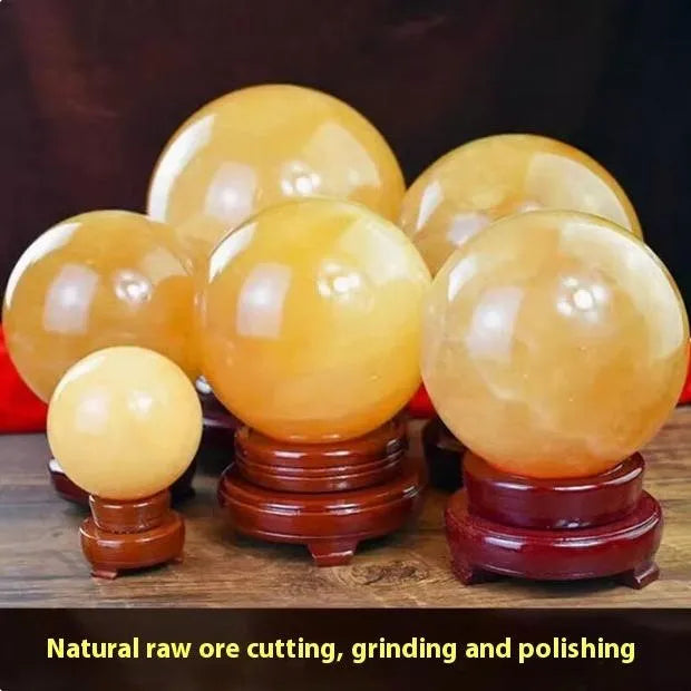 Natural Citrine Ball Ornaments Lucky Feng Shui