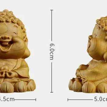 Boxwood Carving Q Version Cartoon Small Tathagata Home Feng