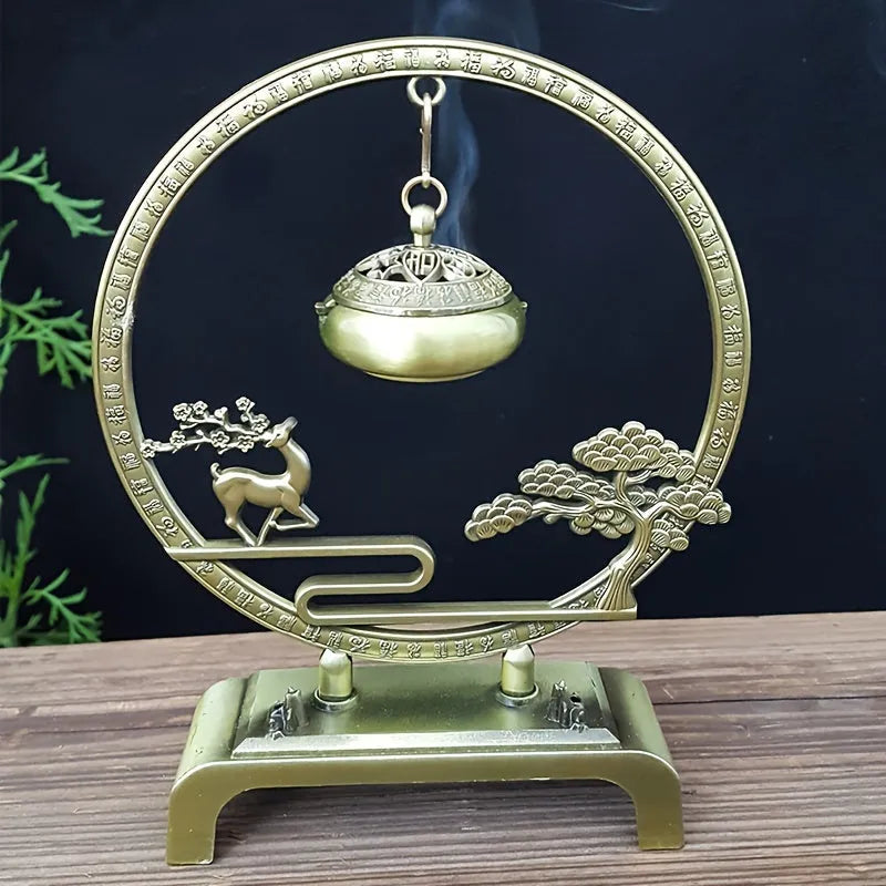 Ruyi Hanging Incense Burner – Sandalwood Decor for Wealth & Peace