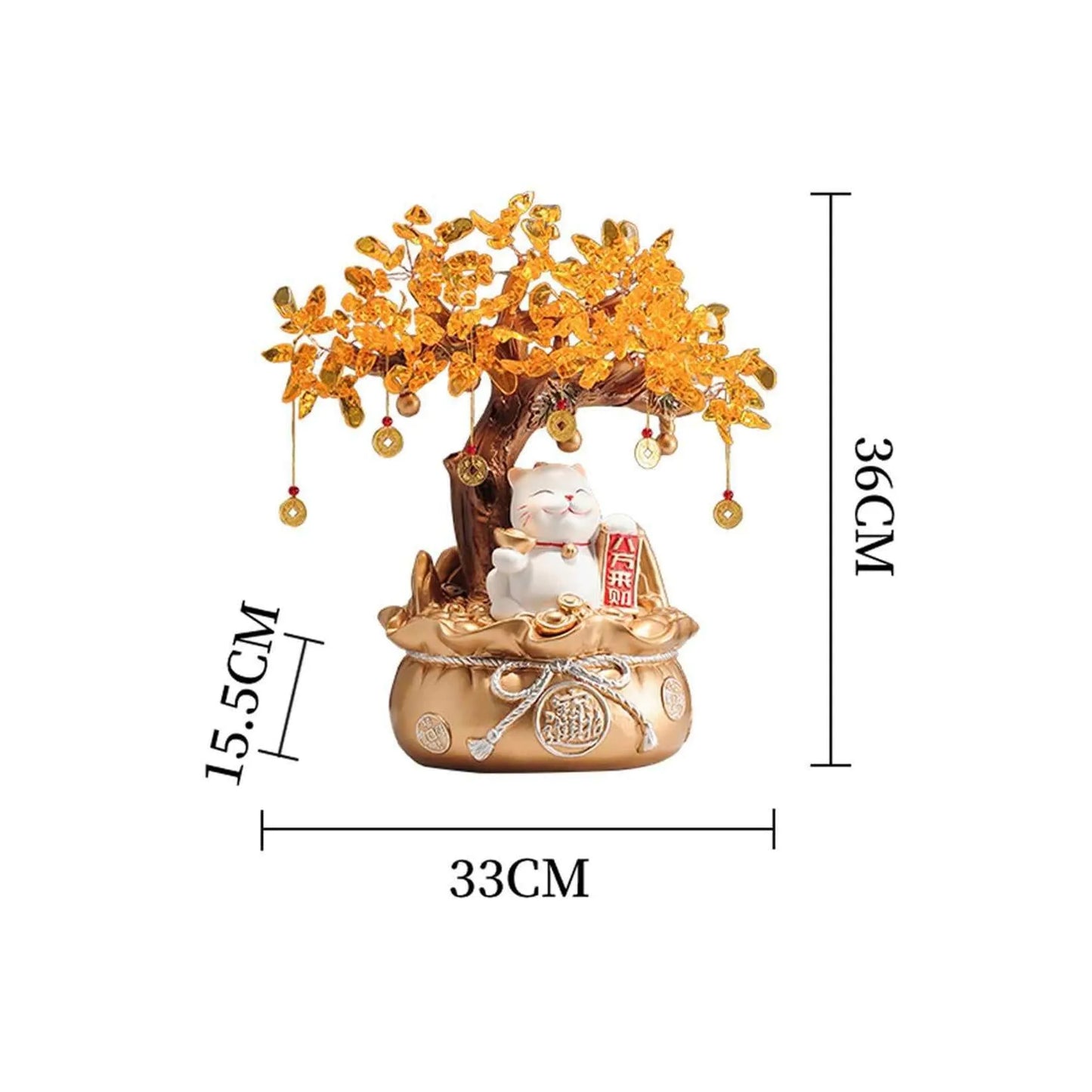 Fortune Cat Pachira Macrocarpa Cornucopia Decoration