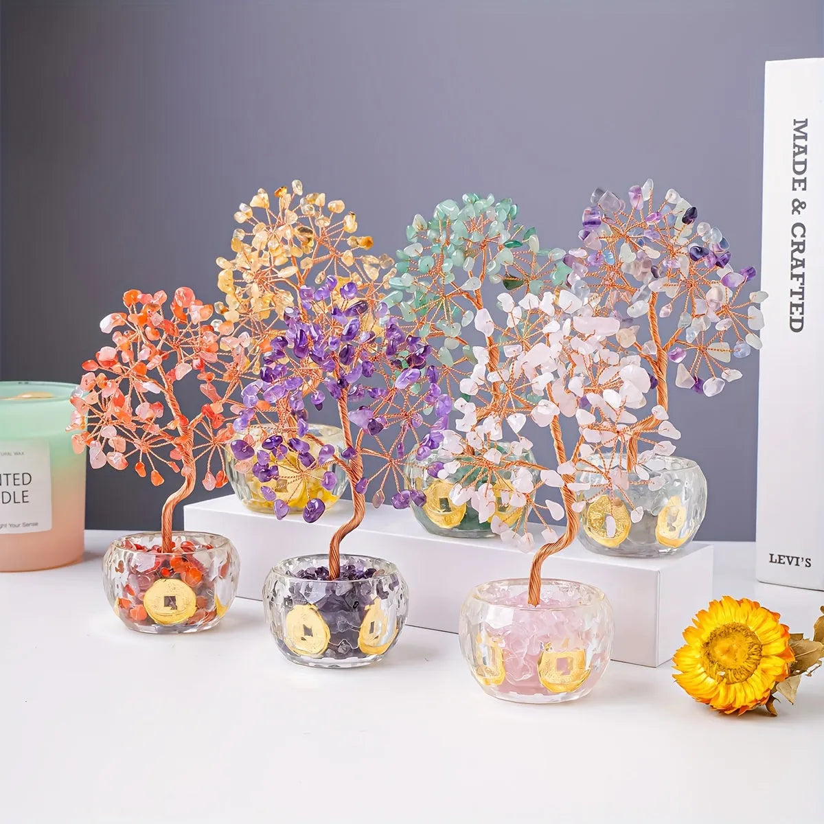 [Handcrafted Crystal Fortune Tree] Handcrafted Runyangshi 1p