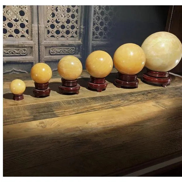 Natural Citrine Ball Ornaments Lucky Feng Shui