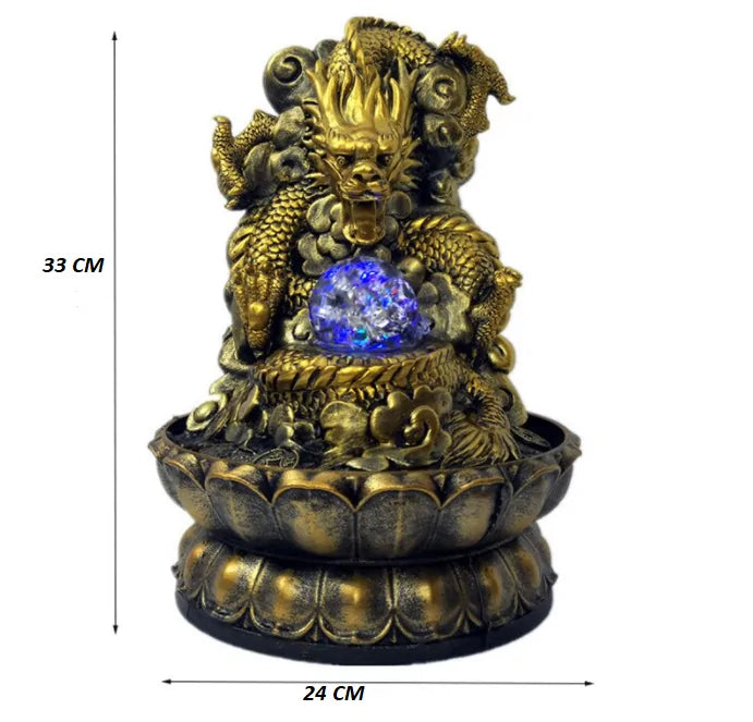 Resin Lucky Dragon Feng Shui Waterscape